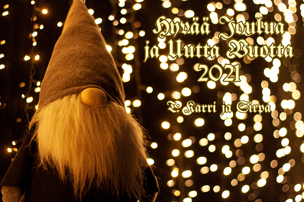 Hyvää joulua ja uutta vuotta 2021 -- T: Karri ja Sirpa
